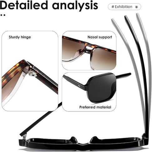 kimorn Sunglasses Womens Men Trendy Retro Sun Glasses Oversize Square Frame Shades K1650 in Saudi Arabia