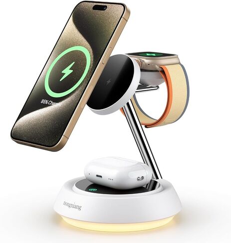 3 in 1 Charging Station for Apple Devices, 18W Fast Magnetic Wireless Charger Stand Compatible with iPhone 15/14/13/12/Pro/Pro Max/Plus/Mini, and iWatch Ultra 2/1/S9/8/7/SE/6/5/AirPods3/2/Pro in Saudi Arabia