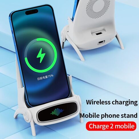 Mini Chair Wireless Charger Multifunctional Phone Holder Wireless Charging for Potable Mini Chair Charger with 2 USB Charging Ports for All Phones in Saudi Arabia