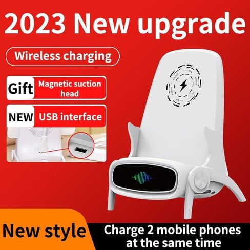 Mini Chair Wireless Charger Multifunctional Phone Holder Wireless Charging for Potable Mini Chair Charger with 2 USB Charging Ports for All Phones in Saudi Arabia