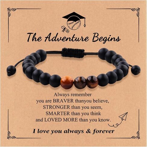 سوار التخرج 2024 سوار الحجر الطبيعي هدايا التخرج لها / له فئة 2024 أساور التخرج كلية المدرسة الثانوية هدايا التخرج لصديق ابن ابنة فتاة in Kuwait