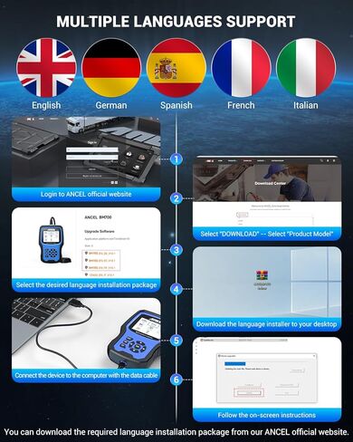 ANCEL BM700 Battery Registration Tool Fits for BMW, Full Diagnostic Tool Professional SRS Airbag Reset Scan Tool for Mini Cooper OBD1 OBD2 Scanner Car Engine Code Reader Injector Coding Oil Reset in Saudi Arabia