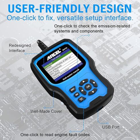 ANCEL BM700 Battery Registration Tool Fits for BMW, Full Diagnostic Tool Professional SRS Airbag Reset Scan Tool for Mini Cooper OBD1 OBD2 Scanner Car Engine Code Reader Injector Coding Oil Reset in Saudi Arabia