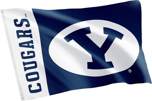 لافتات علم جامعة صبار الصحراء بريغهام يونغ الكوجر BYU Cougs أعلام 100% بوليستر للاستخدام الداخلي والخارجي 3x5 (اسم الفريق) in Saudi Arabia