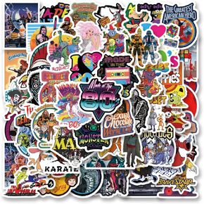 60pcs 80s Stickers Pack, Classic Animation Aesthetic Vinyl Waterproof Decals for Water Bottle,Laptop,Phone,Skateboard,Scrapbooking,Bumper Decor for Party Supply Decor in Saudi Arabia