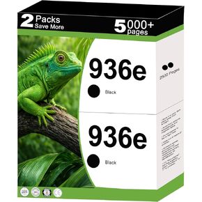 936e Ink Cartridges Compatible Replacement for HP 936 XL 936XL Work for OfficeJet 9122e Pro 9120 9120e 9125 9125e 9110b 9120b 9130b Wide Format 9730e 9730 Printer with V26.1.1 Chips ( Black, 2-Pack ) in Saudi Arabia