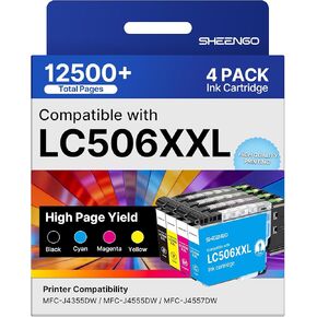 LC506XXL Super High Yield LC506 LC506XL Ink Cartridges Compatible for Brother LC506 Ink Cartridges LC506XXL LC506XL LC 506 XL for Brother MFC-J4555DW Ink Cartridges MFC-J4355DW MFC-J4557DW, 4 Pack in Saudi Arabia
