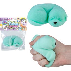 ORB Tabalicious Fluffs TABA Squishy Dog (Blue) - Fuzzy, Flocked, Cute Animal TABA Squishies Toys - Soft and Sticky Stress Ball Fluff Toys - Kawaii Sensory and Fidget Toys and Gifts Kids and Adults in Kuwait