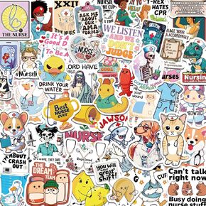 120 PCS Funny Nurse Stickers Medical Sticker Pack Nursing Accessories for Nurses Nursing Healthcare Sticker Funny Nurse Gifts in Saudi Arabia