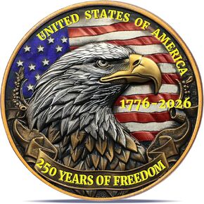 USA 250th Anniversary Challenge Coin 1776-2026, America 250 Commemorative Coin, American Eagle E Pluribus Unum Medal, 250 Years of Freedom Novelty Collectible Gift for Patriots & Veterans in Saudi Arabia