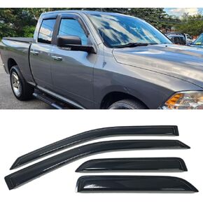 Smoke Tinted Window Visor Sun Rain Vent Guard Shade Deflector Compatible with Dodge Ram 1500 Extended/Quad Cab 2009-2018 in Saudi Arabia