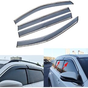4pcs Car Window Deflector Rain Guards Chrome Trim for Cadillac CT6 2016 2017 2018 2019 2020 2021 2022 2023 2024 2025 2026 Window Wind Deflectors Guards in Saudi Arabia