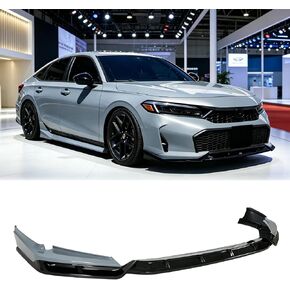 Time Serect Yofer V2 Style Front Spoiler Lip Splitter Kit for Honda Civic Sedan Hatchback 11.5th Gen 2025 2026 2027 2 Toned Painted Finish Front Bumper Lip Kit (White+Black) in Saudi Arabia