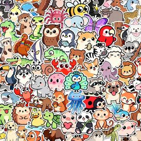 110Pcs Animal Stickers for Kids, Cute Waterproof Vinyl Stickers for Water Bottle Laptop Luggage Helmet, Kawaii Animal Party Favors in Saudi Arabia