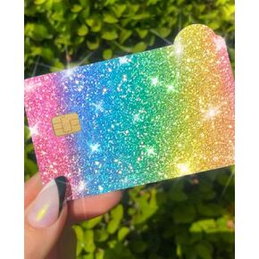 ExotixCard The Original Reflective Ultra Bling Skin Debit Credit Card, Back Information Extx Fins Luxury Bright (Silver) in Saudi Arabia