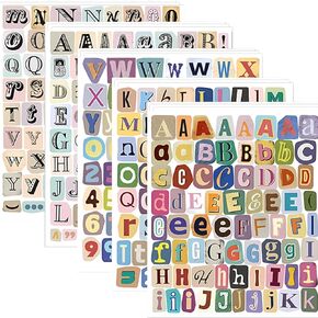 Vintage Scrapbook Stickers, 25 Sheets Letters Stickers, 1900+ Self Adhesive Small Vinyl Letter Stickers for Scrapbooking Supplies Junk Journal Journaling Laptop Water Bottle in Saudi Arabia