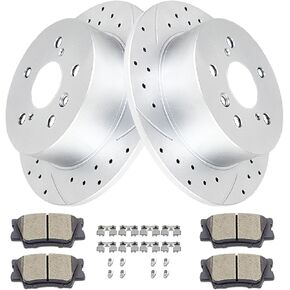 Acinoparts Rear Brake Kit Replacement for 2013-2018 Lexus ES300h 2013-2018 Lexus ES350 2013-2018 Toyota Avalon 2012-2017 Toyota Camry Drilled and Slotted Disc Brake Rotors Ceramic Brake Pads in Saudi Arabia