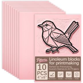 16Pcs 4x6 Inch Soft Linoleum Blocks, Premium Rubber Linocut Carving Blocks Ideal for Stamp Carving, Relief Printing and Various DIY Art Craft Creations in Saudi Arabia