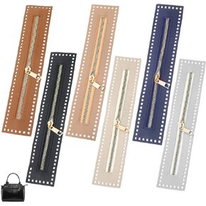 Matwsec 6 Pcs PU Leather Zipper, Sewing Zippers for Crochet Bags and Purses, Crochet Zippers with Holes, Handbag Purse Zipper Frames Bulk Fastener for DIY Sewing, Multicolored in Saudi Arabia
