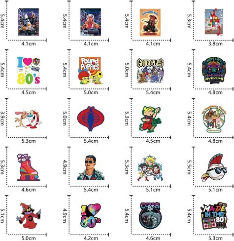 60pcs 80s Stickers Pack, Classic Animation Aesthetic Vinyl Waterproof Decals for Water Bottle,Laptop,Phone,Skateboard,Scrapbooking,Bumper Decor for Party Supply Decor in Saudi Arabia
