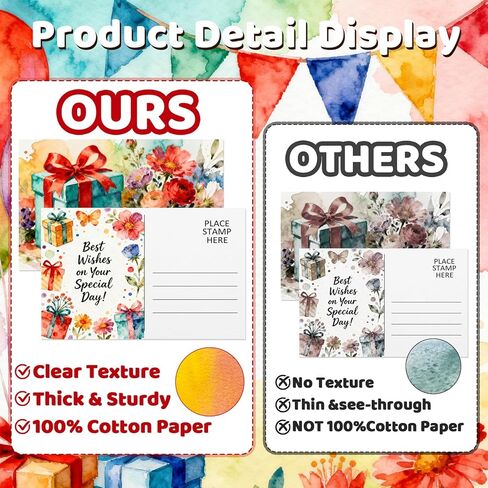 LOTMER 100 Pack Watercolor Postcards, 100% Cotton 140lb/300gsm Blank Postcards 4x6 Inch Watercolor Paper Post Cards Blank Watercolor Cards for DIY, Mailing, Painting, Invitations, Gift Cards in Saudi Arabia