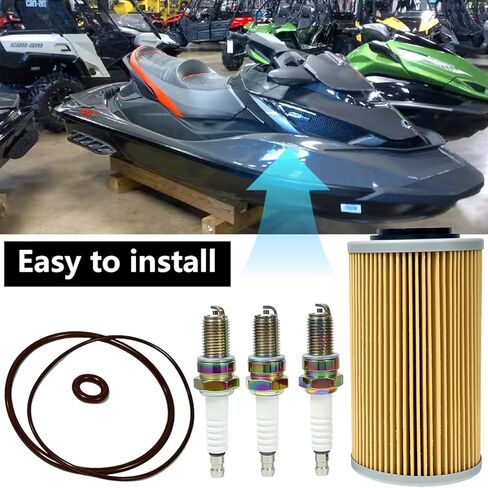 420956740 فلتر الزيت وDCPR8E Spark Plug O-Ring لـ Sea-Doo PWC 4-Tec Models 2002 & Up GTI 130 150 155 GTR GTX GTS 130 155 215 230 255 260 RXP 155 215 RXT 215 255 260 in Kuwait