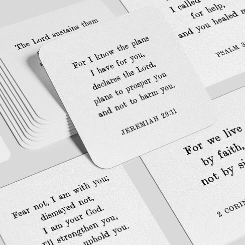 Bible Verse Cards, 60 Mini Scripture Cards with Bible Verses on 300GSM Pearl Paper, Inspirational Christian Gift Set (Minimalist Black & White) -A02 in Saudi Arabia