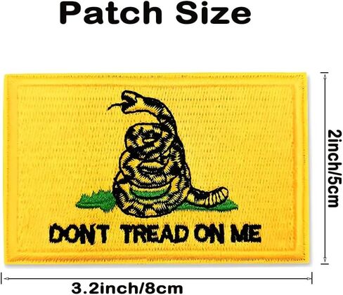 رقعة علم Dont Tread On Me، رقعة علم Gadsden التكتيكية المطرزة، رقع شعار الزي العسكري المعنوي وحلقة لحقائب الظهر والقبعات والسترات والسراويل (أسود) in Kuwait