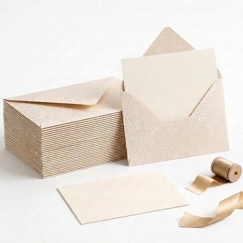 Spiritlink 20-Pack Linen White Embossed Envelopes, 16.4 x 11cm (6.46 x 4.33 Inches), 250gsm Heavy Duty Paper, Perfect for Wedding Invitations, Thank You Cards, Birthday Greetings & Business Letters in Kuwait