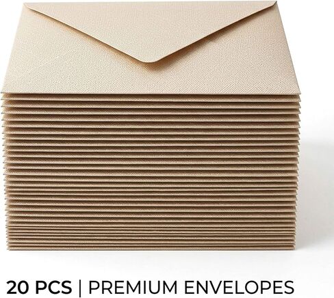 Spiritlink 20-Pack Linen White Embossed Envelopes, 16.4 x 11cm (6.46 x 4.33 Inches), 250gsm Heavy Duty Paper, Perfect for Wedding Invitations, Thank You Cards, Birthday Greetings & Business Letters in Kuwait