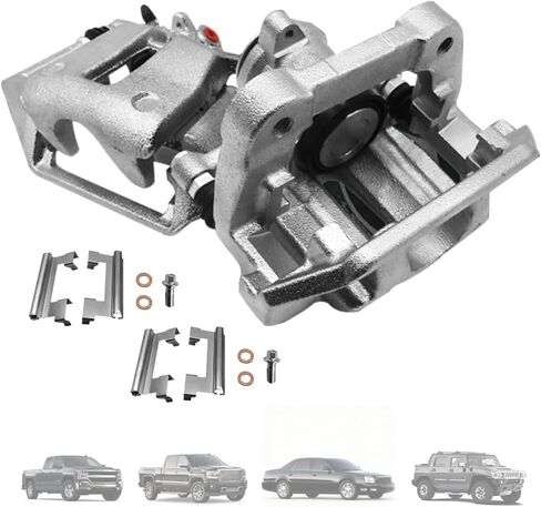 Front Disc Brake Caliper Assembly and Dual Piston Brake Caliper with Bracket FIT 2001-2010 Chevy Silverado 2500HD 3500, FIT GMC Sierra 2500HD 3500, FIT Cadillac DeVille DTS J55, 2PCS LH/RH in Saudi Arabia