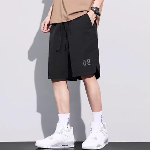 Men’s Casual Loose Fit Shorts, Drawstring Waist with Breathable Fabric, Side Slits in Saudi Arabia