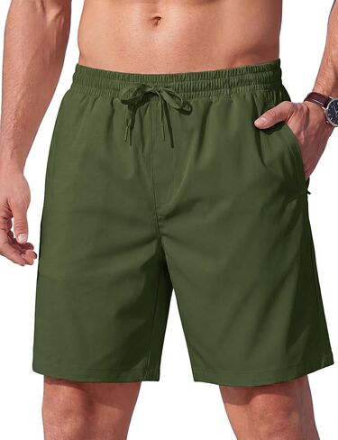 MAGCOMSEN Men's 7 Inch Casual Shorts Twill Polyester Summer Beach Athletic Water Resistant 7" Shorts with Zipper Pockets in Saudi Arabia