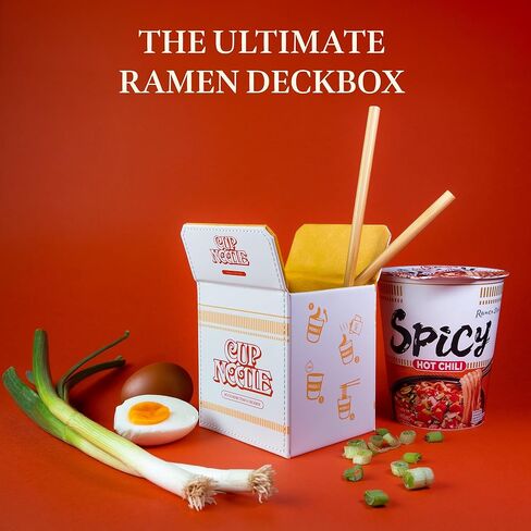 صندوق تخزين من نوع SleeveChief Instant Ramen Premium Design TCG | جلد نباتي وصندوق بطاقات تجارية داخلية ناعمة لأكثر من 100 بطاقة ذات أكمام مزدوجة | إغلاق مغناطيسي قوي لجميع ألعاب البطاقات in Kuwait