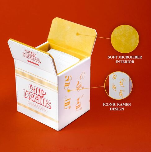 صندوق تخزين من نوع SleeveChief Instant Ramen Premium Design TCG | جلد نباتي وصندوق بطاقات تجارية داخلية ناعمة لأكثر من 100 بطاقة ذات أكمام مزدوجة | إغلاق مغناطيسي قوي لجميع ألعاب البطاقات in Kuwait