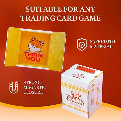 صندوق تخزين من نوع SleeveChief Instant Ramen Premium Design TCG | جلد نباتي وصندوق بطاقات تجارية داخلية ناعمة لأكثر من 100 بطاقة ذات أكمام مزدوجة | إغلاق مغناطيسي قوي لجميع ألعاب البطاقات in Kuwait