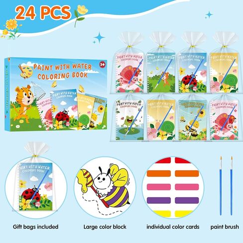 24 Water Coloring Books Party Favors, Mini Coloring Books Bulk for Boys Girls Classroom School Gifts Activity Crafts, Goodie Bags Stuffers Crafts Toys in Saudi Arabia