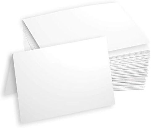 Hamilco White Cardstock Paper for A6 Folded Cards – 4.5" x 6.25", 80 lb Cover, Blank Note, Greeting & Invitation Cards, 100 Pack in Kuwait