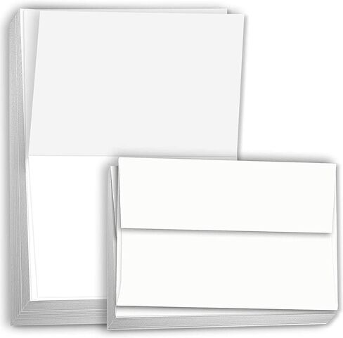 Hamilco White Cardstock Paper for A6 Folded Cards – 4.5" x 6.25", 80 lb Cover, Blank Note, Greeting & Invitation Cards, 100 Pack in Kuwait