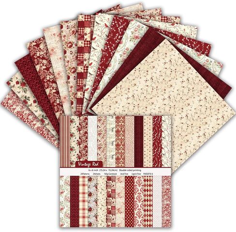 6x6 Scrapbook Paper, Double Sided Patterned Paper 24 Sheets Decorative Craft Papers for Scrapbooking Card Making Junk Journals Decor (Boho 01) in Saudi Arabia