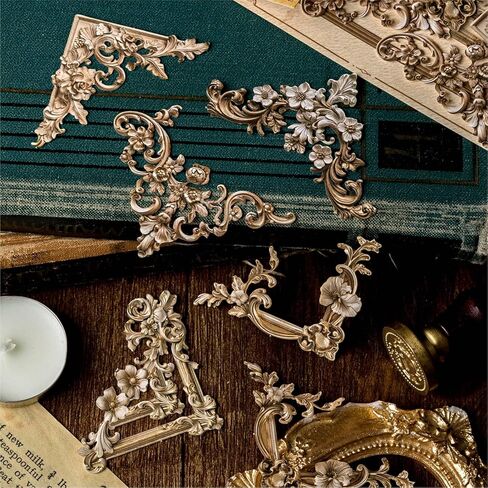 120 Pieces Vintage Frame Corner Decoration Paper, Retro Photo Border Scrapbook Decorative Paper for DIY Journal Album Scrapbooking Diary Embellishment Tables Windows Laptops in Kuwait