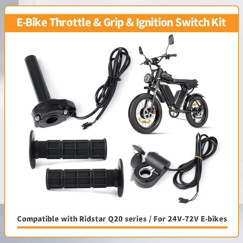 Full Twist Throttle Compatible with Ridstar Q20 Electric Dirt Bike, E-Bike Throttle Grip Cable Kit w/Rolling Bearing Ignition Switch Replacement Part in Saudi Arabia