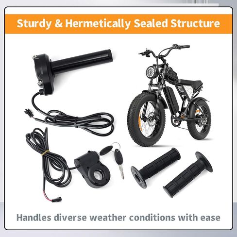 Full Twist Throttle Compatible with Ridstar Q20 Electric Dirt Bike, E-Bike Throttle Grip Cable Kit w/Rolling Bearing Ignition Switch Replacement Part in Saudi Arabia
