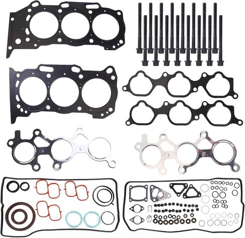 Head Gasket Set W/Bolts Zcargel Full Cylinder Gasket Set with Kit Head Bolts Compatible for Camry Sienna Es350 3.5l 2grfe 2005-15 Engine Repair Gasket Kit Replaces Part 8614915105 in Saudi Arabia