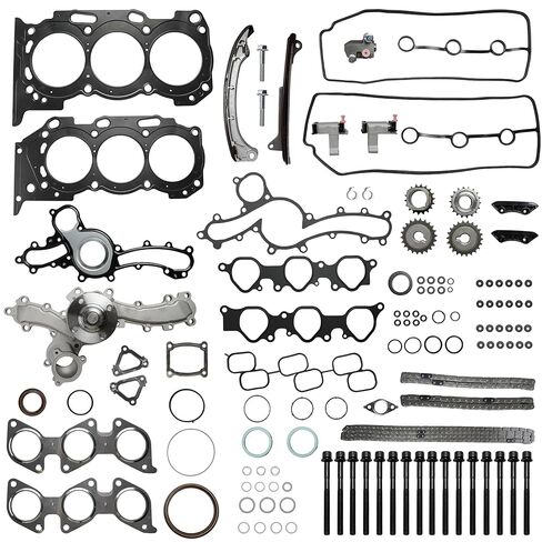 Head Gasket Set with Timing Chain Kit & Water Pump & Bolts, for Toyota 4Runner FJ Cruiser Tacoma Tundra, 2003-2013 4.0L V6, OE# MA-4216922068, HS26290PT, HS26330PT, CS26290 in Kuwait
