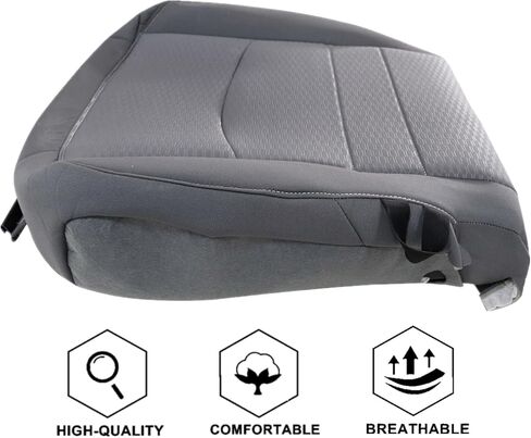 NLQR Front Passenger Side Bottom Replacement Cloth Seat Cover Gray Compatible with Dodge Ram 1500 2500 3500 4500 5500 2013 2014 2015 2016 2017 2018 in Kuwait