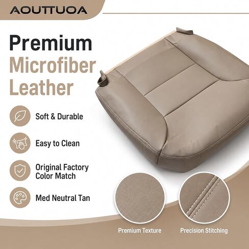 Driver and Passenger Bottom and Top Seat Covers Replacement Leather Med Tan Compatible with Chevy Silverado Tahoe Suburban GMC Sierra Yukon 1995 1996 1997 1998 1999 in Kuwait