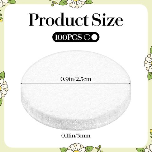 100 PCS Air Filter Scent Pads Unscented Essential Oil Pads 23 Mm Car Air Freshener Refill Felt Pad Universal Diffuser Refill Pad for Vent Clips, Home, Car Use in Kuwait