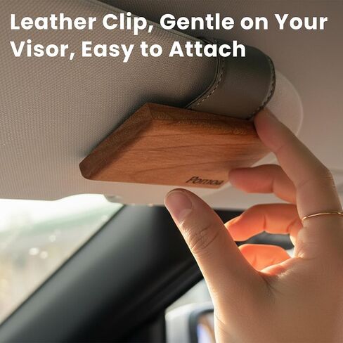 Car Air Freshener Wood 2 Pack — Refillable Solid Diffuser, North American Alder Scent, Leather Visor Clips — No Liquid Odor Eliminator for Cars, Trucks, SUVs in Saudi Arabia