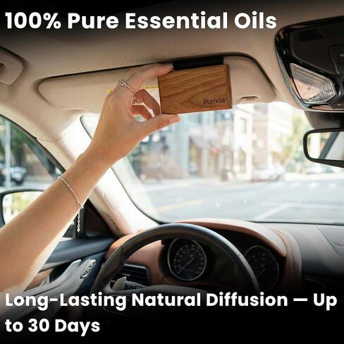 Car Air Freshener Wood 2 Pack — Refillable Solid Diffuser, North American Alder Scent, Leather Visor Clips — No Liquid Odor Eliminator for Cars, Trucks, SUVs in Saudi Arabia